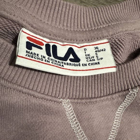 FILA Jumper Womens Small Grey Sports Sweatshirt Pullover Athletic Embroidered - Picture 2 of 4